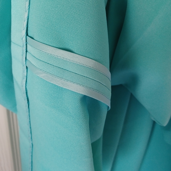 KARTA Turquoise Mini Cocktail Dress Baby Doll Sz M - Picture 6 of 15
